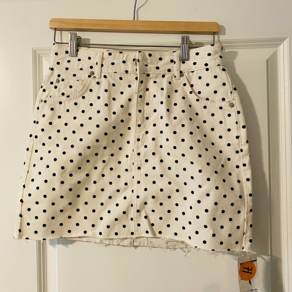 Topshop Black and White Mini Skirt for Cocktail